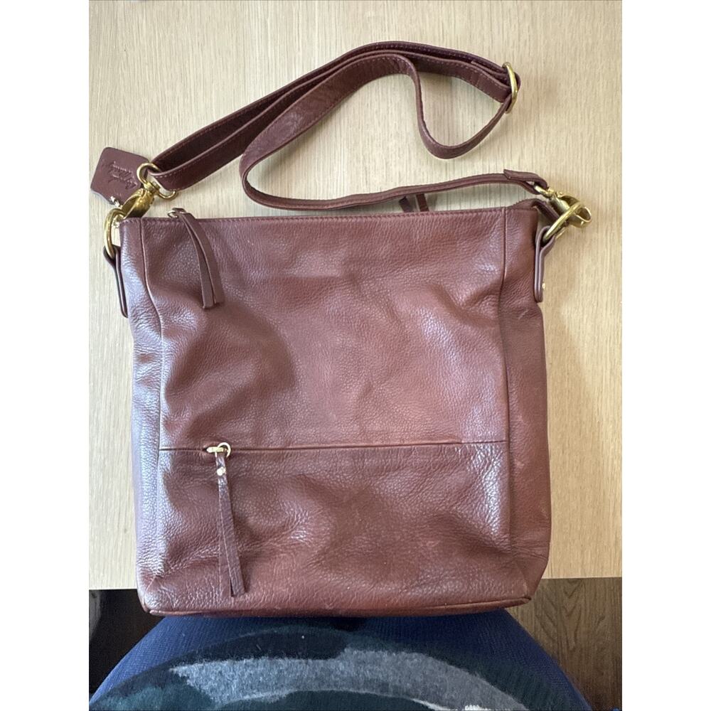 OSGOODE MARLEY PIPER HOBO Crossbody Zipper Purse Brandy Color - Picture 2 of 10
